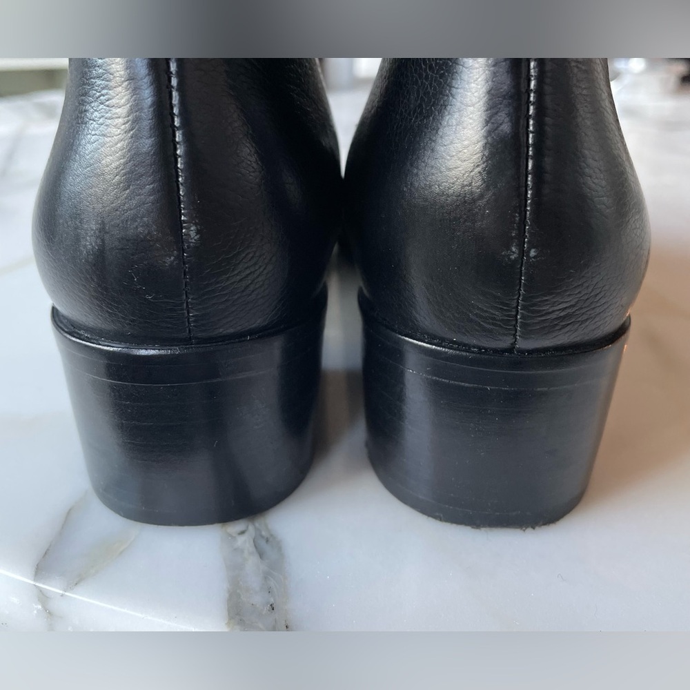 Marc Fisher Yale Pointy Toe Chelsea Booties, Black Leather, Size 7.5 - Picture 10 of 12